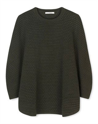 Sibin Linnebjerg - Adi Poncho - Dark Melange Green